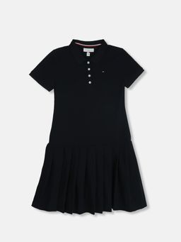 Tommy Hilfiger - Girls Navy Blue Cotton Dress