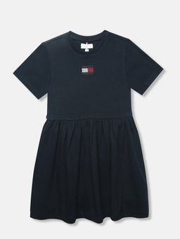 Tommy Hilfiger - Girls Navy Blue Cotton Dress