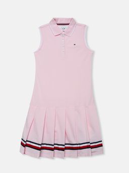 Tommy Hilfiger - Girls Pink Cotton Dress