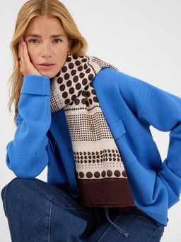 Accessorize London - Womens Large Polka Dot Heart Printed Scarf