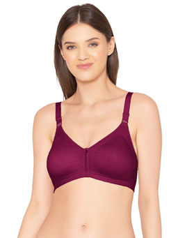 Groversons Paris Beauty - Women's Non-padded Supima Cotton Spacer And Minimiser Bra - Wine