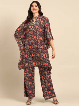ASMI By Mayank Modi - Brown Black Print Muslin Co-Ords