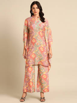 ASMI By Mayank Modi - Peach Pink Muslin Co-Ords