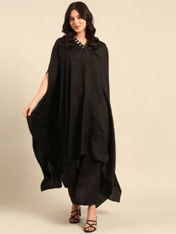 ASMI By Mayank Modi - Black Silk Cotton Slub Co-Ords