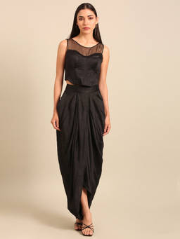 ASMI By Mayank Modi - Black Bemberg Silk Co-Ords