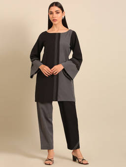 ASMI By Mayank Modi - Black Malai Cotton Co-Ords