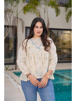 Idaho Clothing - Boho Summer Ivory Top