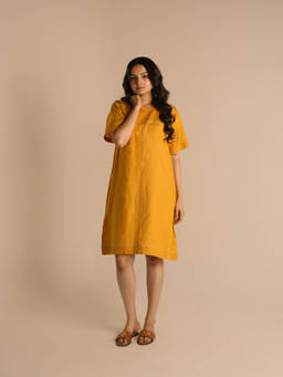 ETAR - Classic Yellow Linen Dress