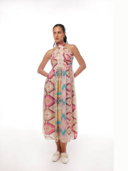Pallavi Agarwal - Women's Multicolored Cotton Printed Maxi Dress