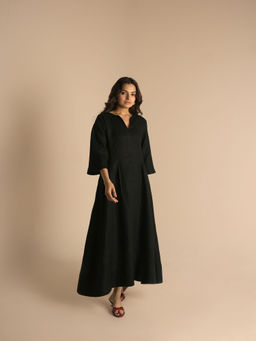 ETAR - Drift Black Linen dDress