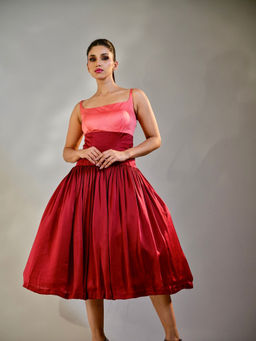 Tussya by Shreya - Red Malar Midi Dress