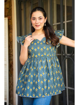 Idaho Clothing - Teal Willow Breeze Cotton Top