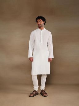 Fabindia - White Cotton Chikankari Long Kurta