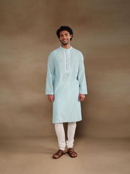 Fabindia - Blue Cotton Chikankari Long Kurta