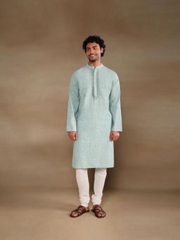 Fabindia - Green Cotton Chikankari Long Kurta