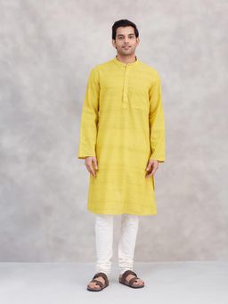 Fabindia - Yellow Cotton Long Kurta