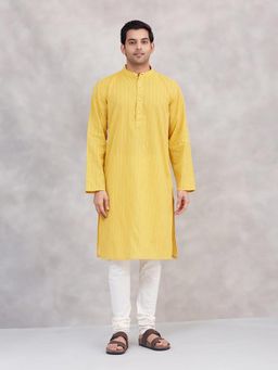 Fabindia - Yellow Cotton Long Kurta