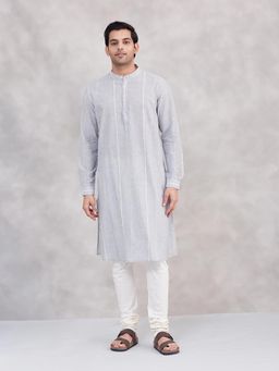 Fabindia - Grey Cotton Long Kurta