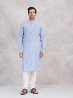 Fabindia - Blue Cotton Long Kurta