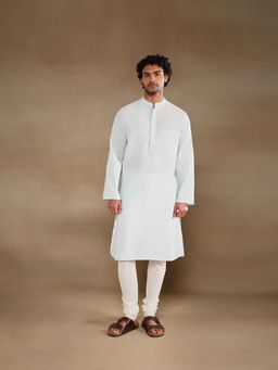 Fabindia - Blue Cotton Stripe Long Kurta