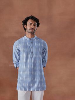 Fabindia - Blue Cotton Ikat Short Kurta