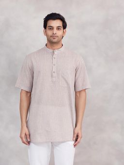 Fabindia - Beige Cotton Blend Short Kurta