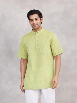Fabindia - Green Cotton Blend Short Kurta