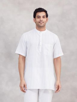 Fabindia - Off White Cotton Short Kurta