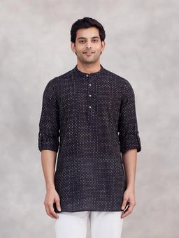 Fabindia - Black Cotton Short Kurta