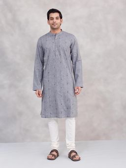Fabindia - Grey Cotton Long Kurta