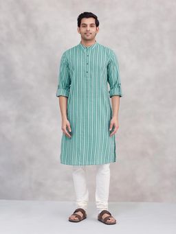 Fabindia - Teal Cotton Long Kurta