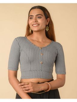 BINDIGASM'S ADVI - Women Black Checks Stitched Blouse