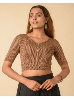 BINDIGASM'S ADVI - Women Brown Checks Stitched Blouse