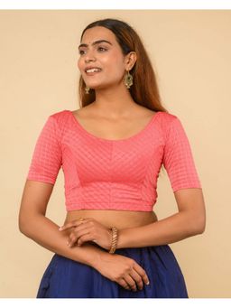 BINDIGASM'S ADVI - Women Peach Checks Stitched Blouse