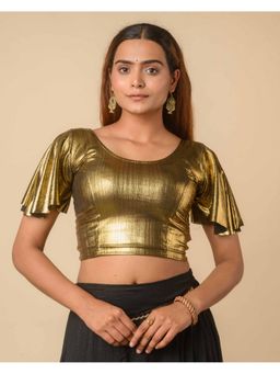 BINDIGASM'S ADVI - Women Black Gold Solid Stitched Blouse