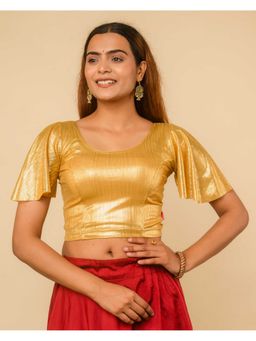 BINDIGASM'S ADVI - Women Yellow Gold Solid Stitched Blouse