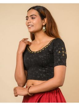 BINDIGASM'S ADVI - Women Black Embroidered Stitched Blouse