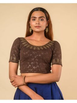 BINDIGASM'S ADVI - Women Brown Embroidered Stitched Blouse
