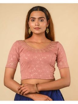 BINDIGASM'S ADVI - Women Peach Embroidered Stitched Blouse