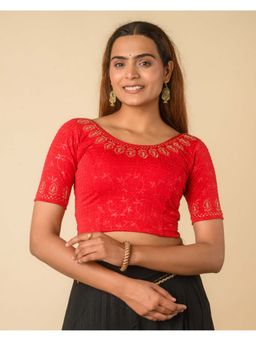 BINDIGASM'S ADVI - Women Red Embroidered Stitched Blouse