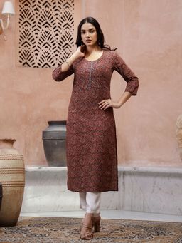 Rangdeep - Gahan Ethnic Motifs Printed Pure Cotton Kurta