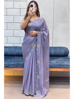 SGF11 - Lavender Tissue Pure Soft Silk Saree with Unstitched Blouse Piece