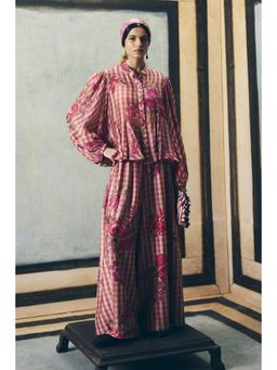 Paulmi & Harsh - Pink Eri Women Silk Checks Co-Ord Set