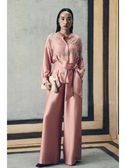 Paulmi & Harsh - Pink Aimi Women Silk Floral Co-Ord Set