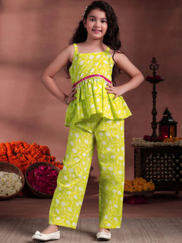 Libas Kids - Green Printed Co-Ord (Set of 2)