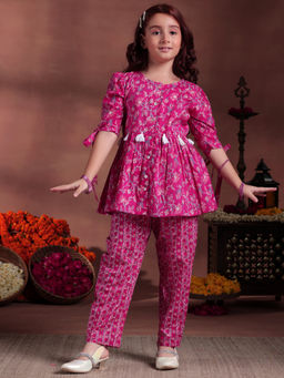 Libas Kids - Pink Printed Co-Ord (Set of 2)