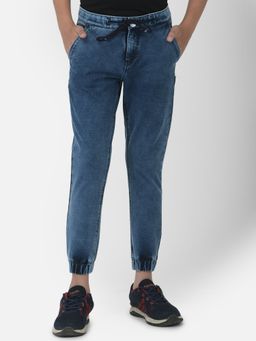 CRIMSOUNE CLUB - Boy Blue Solid Casual Joggers