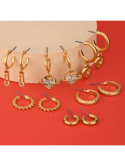 Lilly & Sparkle - Gold-Toned Circular Hoop Earrings (Pack of 6)