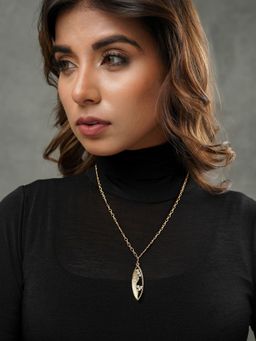 VIRAASI - Gold-Plated Textured Pendant Necklace