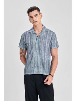 Snitch - Grey Tie and Dye Half Sleeves Regular Casual Shirt for Men